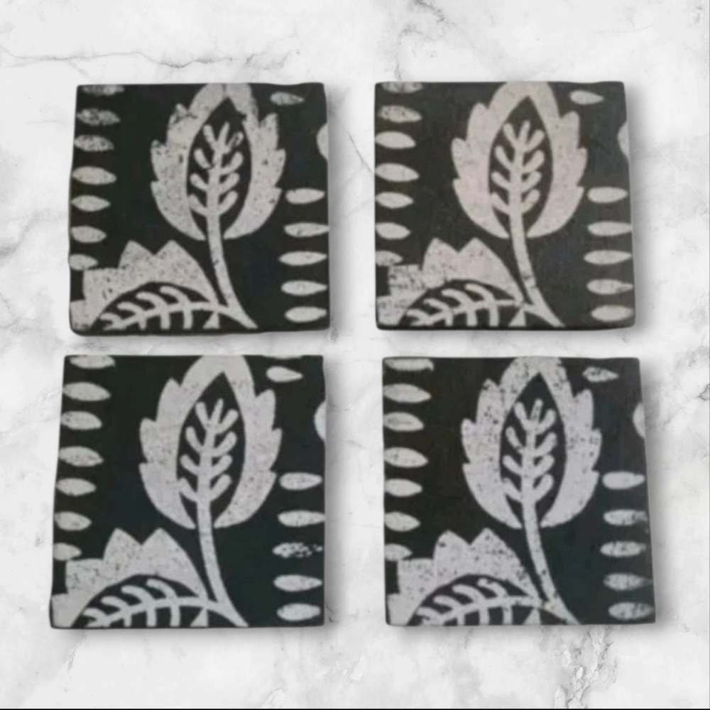 Hobby Lobby Black and White Floral Coasters